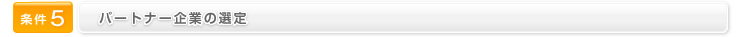 条件5　パートナー企業の選定